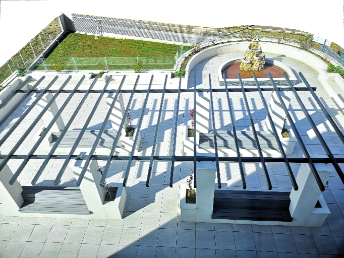 patio exterior de los residentes de diferentes patológicas Campolar de Paramo